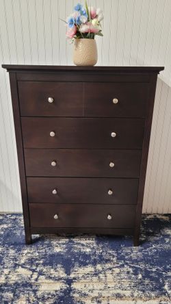 DARK BROWN TALL DRESSER