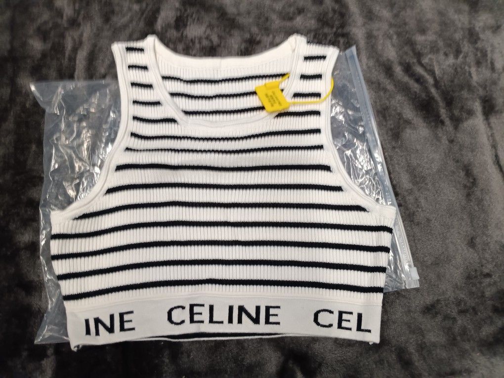 Celine Crop Top Woman's Size LARGE 