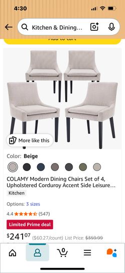 COLAMY Modern Dining Chairs Set of 2