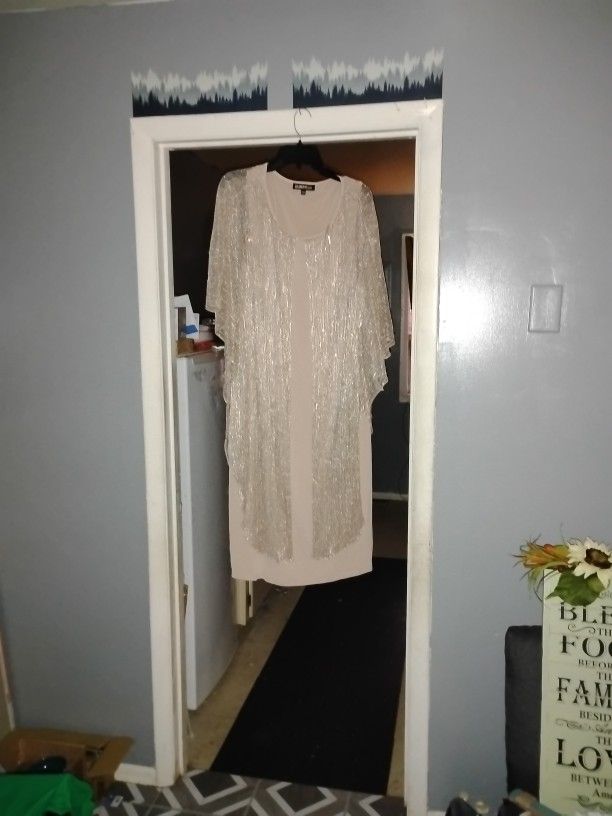 Bronzy Gold Tanish 14w Dress