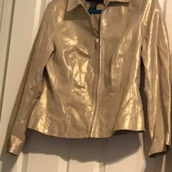Pre-Christmas Sale:Russell Kemp Size 10 Gold Leather Jacket Excellent Condition 