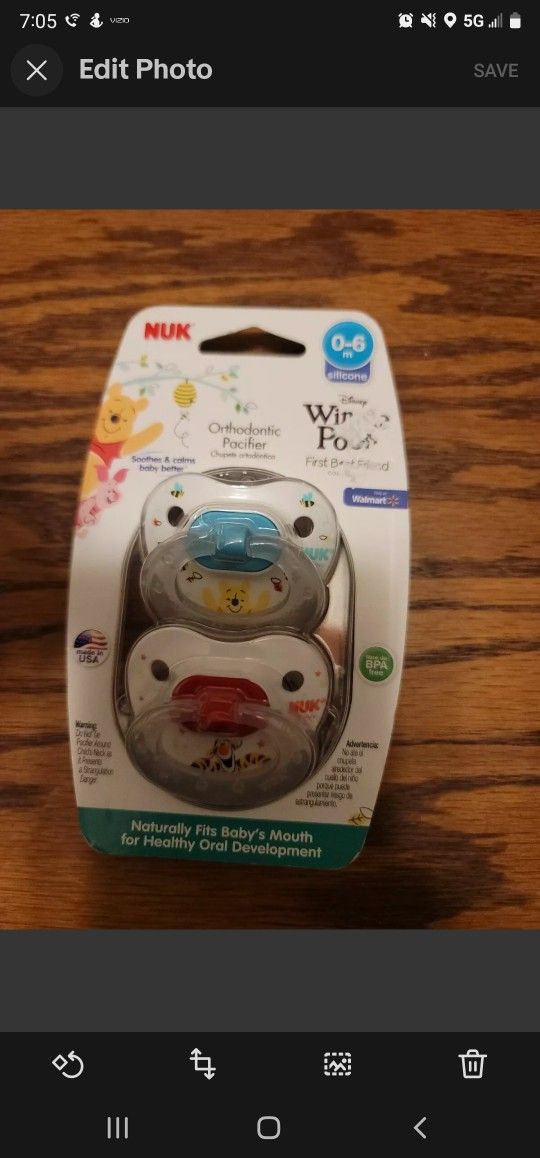 Nuk Disney Winnie Pooh Orthodontic Soother Age 0-6m 6-18m Boys/Girls Bpa free