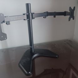 WALI Dual LCD Monitor Mount Free Standing Fits Two Monitors