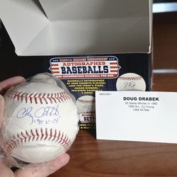 Doug Drabek 90 NLCY  Autographed Baseball