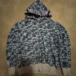 bape navy blue full zip up