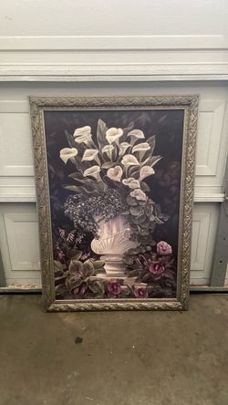 Large Framed Floral Still Life Wall Art