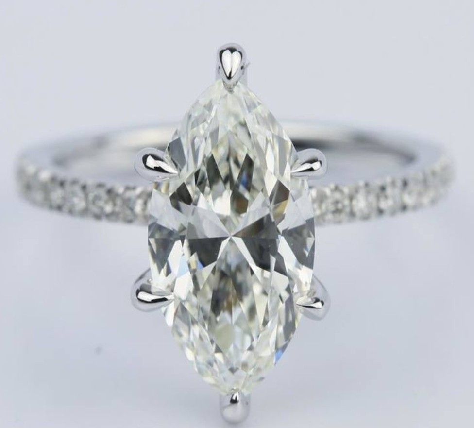 Platinum Filled Marquise Cut VVS1 LAB DIAMOND Engagement Wedding Ring Size 8,9,10
