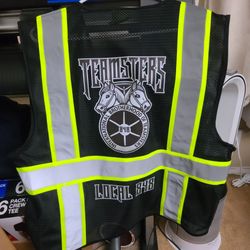 Teamsters Union Safety Vest (Local 848) - Black w/ Black/White Decals