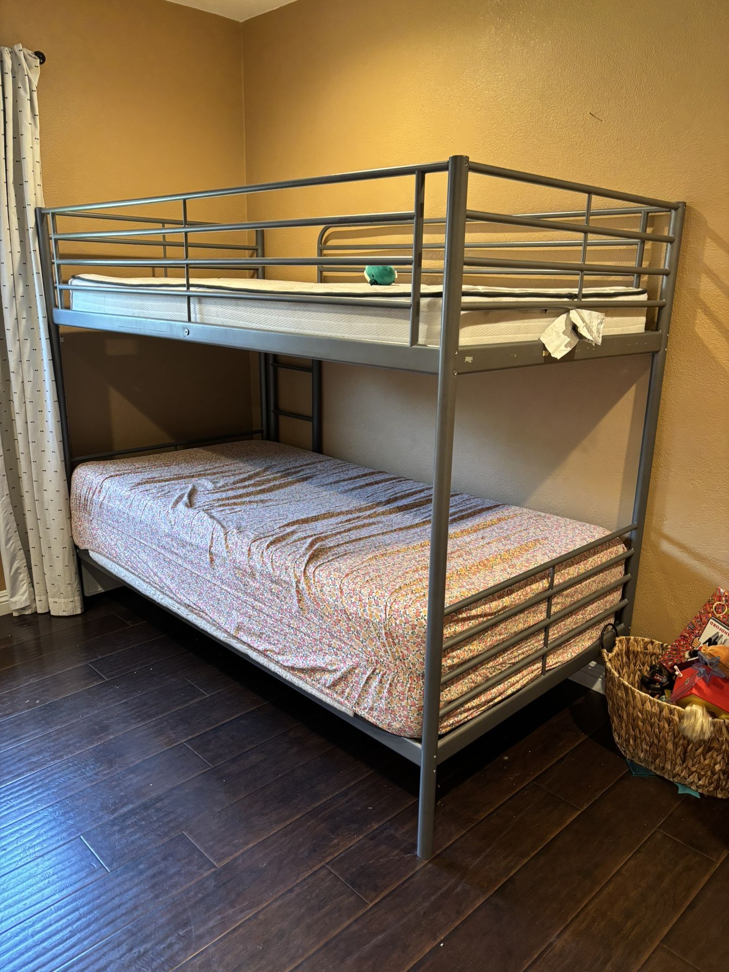 Twin Grey Metal Bunk Bed