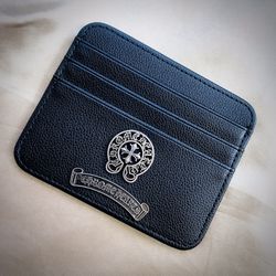 Chrome Horseshoe Hearts Logo Card Holder Wallet Leather 