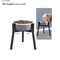 Adjustable Dog Bowl Stand, Tall Elevated Feeder for 7-10.6" Bowls, Metal Single Raised Holder, 11"