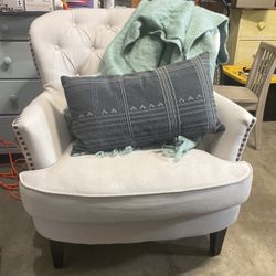 Beige Tufted Armchair
