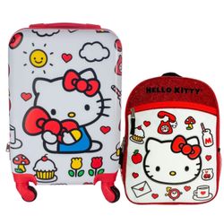 🔥NEW🔥 Hello Kitty 2024 Kids Licensed Carry-On & Backpack Luggage Set