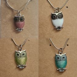 Owl Pendant Necklace -Choose Color