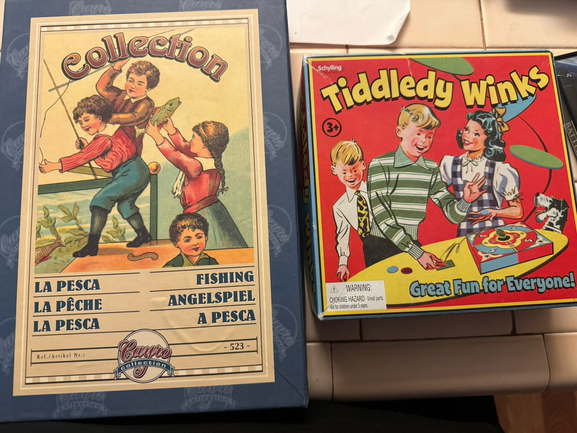 Kids Classic Games Tiddledy Winks And Fishing Game