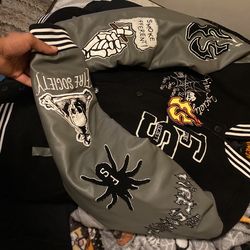 RUNTZ x FIRE SOCIETY LEATHER VARSITY COAT