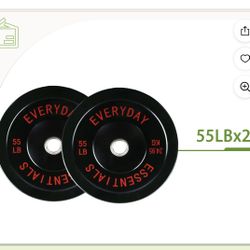 55 Lb Olympic Bumper Plate X2 