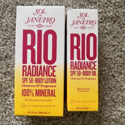 Rio Radiance SPF 50 body lotion & Body Oil Sol De Janeiro 