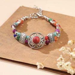 Hollow Out Round Beaded Colorful Bracelet