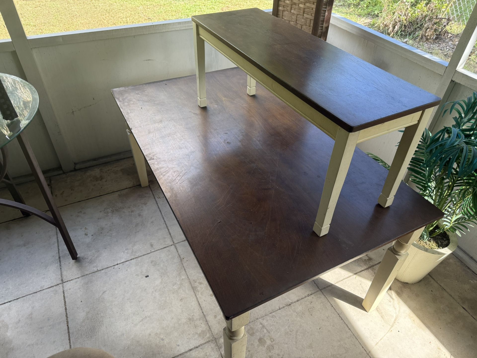 Dining Table with Matching Bench – Solid Wood