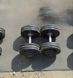 2x70lb dumbbells