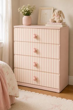 Beautiful tall dresser/ custom strip painted