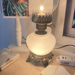 Vintage Milk Glass Lamp 