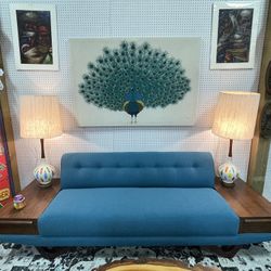 MCM SOFA WITH BUILT-IN END-TABLES