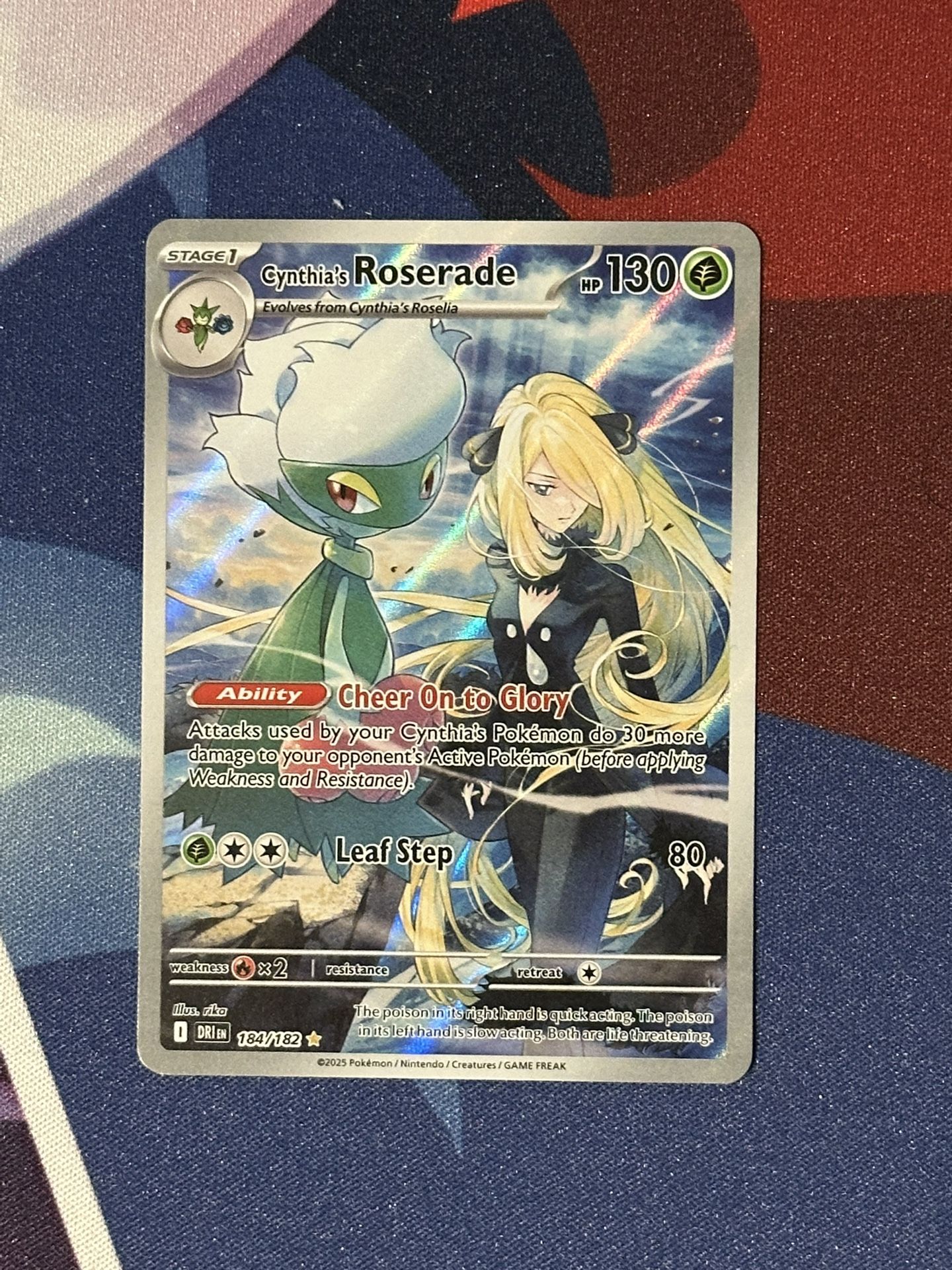 Pokemon Destined Rivals CYNTHIA'S ROSERADE Illustration RARE Gem Mint Pristine