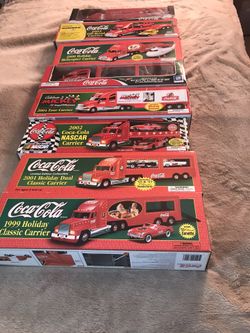 1999-2005 and 75th anniversary Coca Cola toy trucks