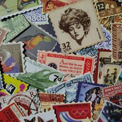 40pc Vinyl Stickers (Replica Postage Stamps)