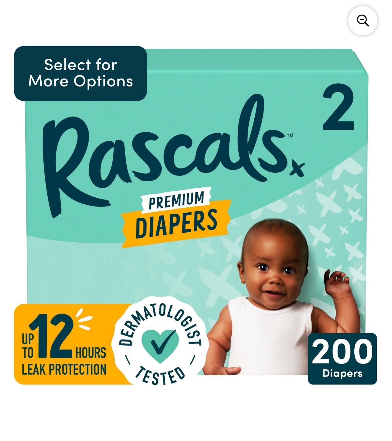 Rascals Size 2 Diapers 200 Count