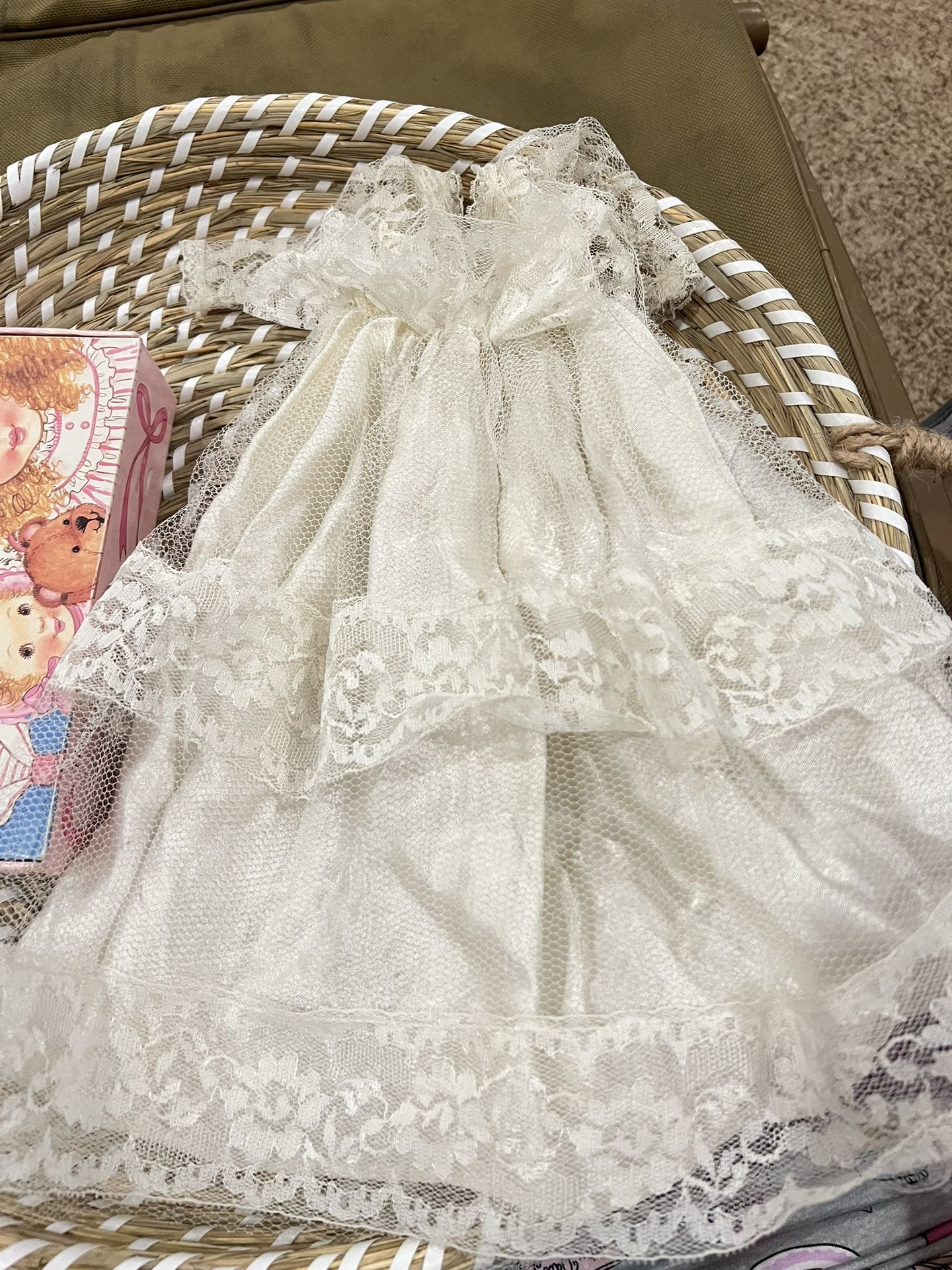 vintage doll dress Shoulders 4” Long 15”