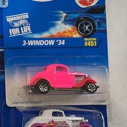 Hot Wheels 3 Window '34.  Each $5