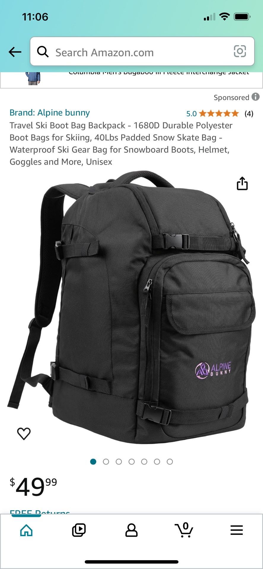 Travel Ski Boot Bag Backpack - 1680D Durable Polyester Boot Bags for Skiing, 40Lbs Padded Snow Skate Bag - Waterproof Ski Gear Bag for Snowboard Boots