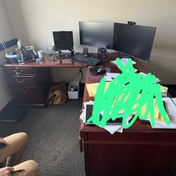 L-Shaped Wooden Desk