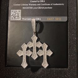 Moissanite Triple Cross Pendant
