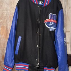 Starter New York Giants Super Bowl XLVI 10-Year Anniversary Varsity Jacket Sz M