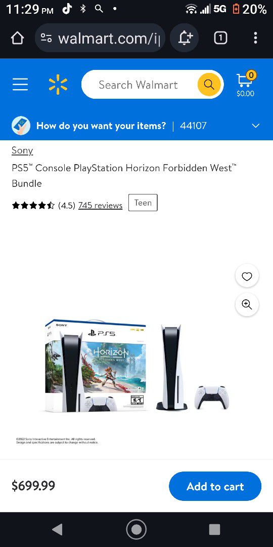 PS5 Horizon Disc Version With Two Controllers