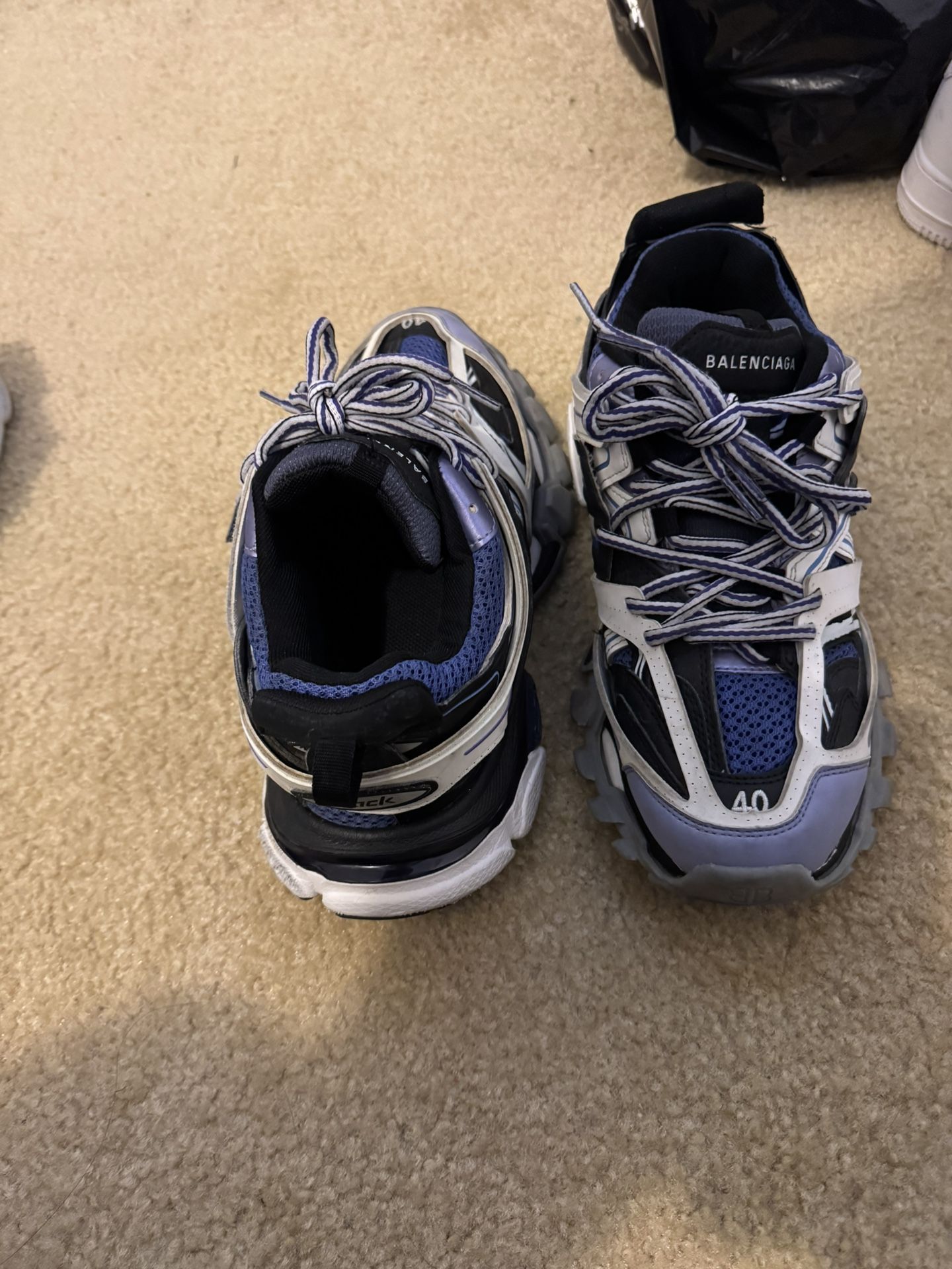 Black and purple balenciagas