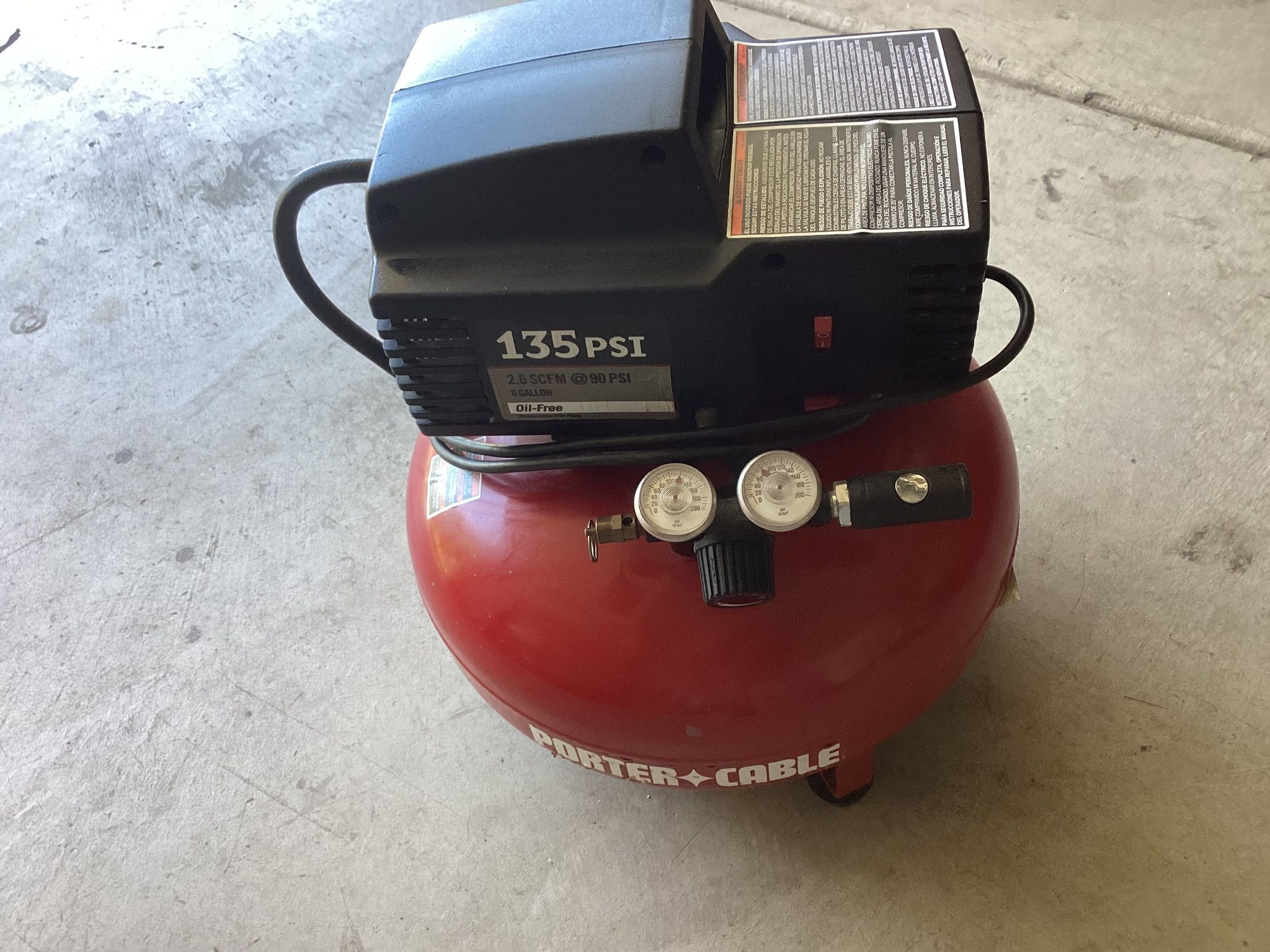 Porter Cable Pancake Compressor 6 Gallon 150psi Excellent Condition Hardly Used. Cash Only Price Is Firm