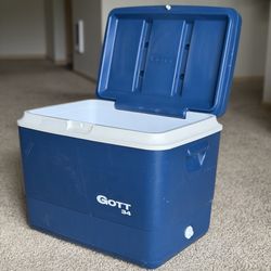 Vintage GOTT 34 Model 1934 Blue Camping Cooler/Ice Chest 34 Quart