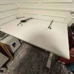 IKEA Trotten Sit Stand Desk - with Custom Added wire manager