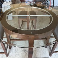 Glass-top counter-height dining set 