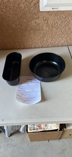 Brand New set Chefologist air fryer oven nonstick. Round diameter 9, hight 3.oval 10 inch, height 3 inches