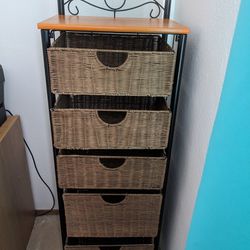 5 - Drawer Natural Baskets Storage 