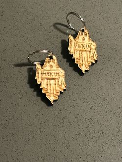 Laser Engraved Wood Halloween Keychain
