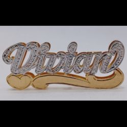 10kt 14kt Gold Personalized Custom Double Name Pendant 