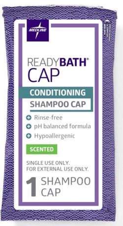 $6-New-Medline ReadyBath Scented Rinse-Free Shampoo Cap with Conditioner