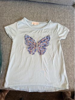 Blue butterfly shirt